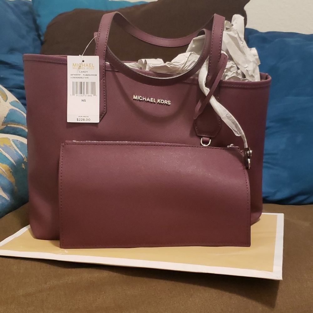 Reversible MK purse and flat matching wallet